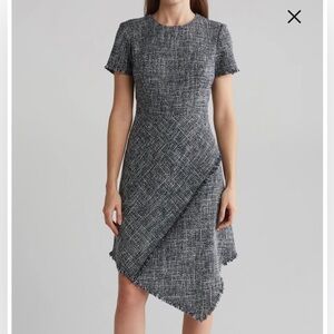 Asymmetric Tweed Fit & Flare Dress - Eliza J Nordstrom. Size 8